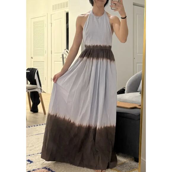 A.L.C. Halter Tiered Ruffle Gown Size 2 Maxi Dress Cotton Wedding Vacation $600 - Picture 5 of 10